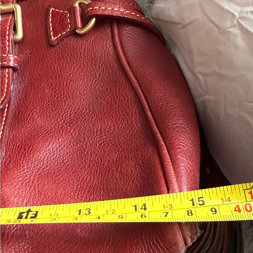 Dooney & Bourke Florentine Leather Domed Buckle Satchel in Bordeaux